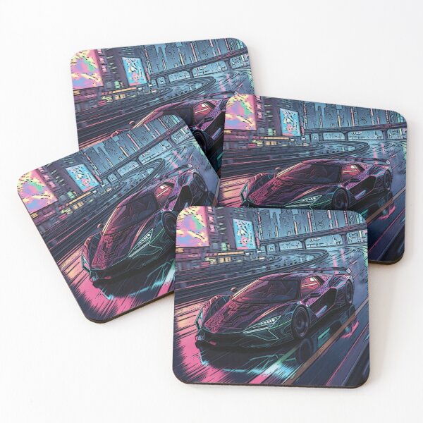 Item preview, Cyberpunk Neon Hypercar | Futuristic City Racing Synthwave Art designed and sold by Nexus Space.