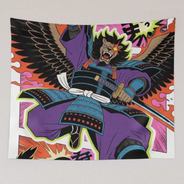 Item preview, Winged Samurai Lion with a Flaming Blade (V3) designed and sold by SabaMirzique.