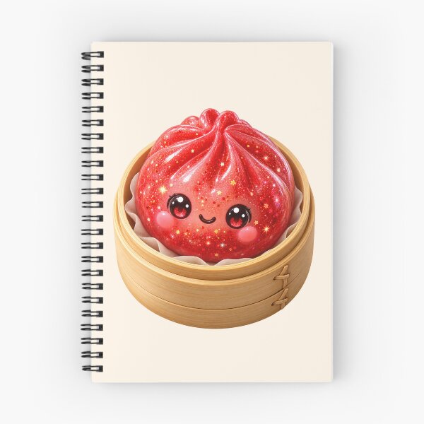Item preview, Cute Sparkling Red Dumpling Bao Bun in Bamboo Steamer | Kawaii Asian Food designed and sold by Moons Studio.