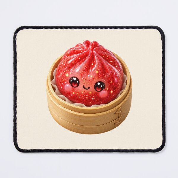 Item preview, Cute Sparkling Red Dumpling Bao Bun in Bamboo Steamer | Kawaii Asian Food designed and sold by Moons Studio.