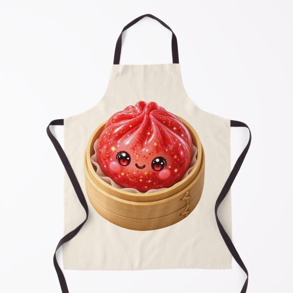 Item preview, Cute Sparkling Red Dumpling Bao Bun in Bamboo Steamer | Kawaii Asian Food designed and sold by Moons Studio.