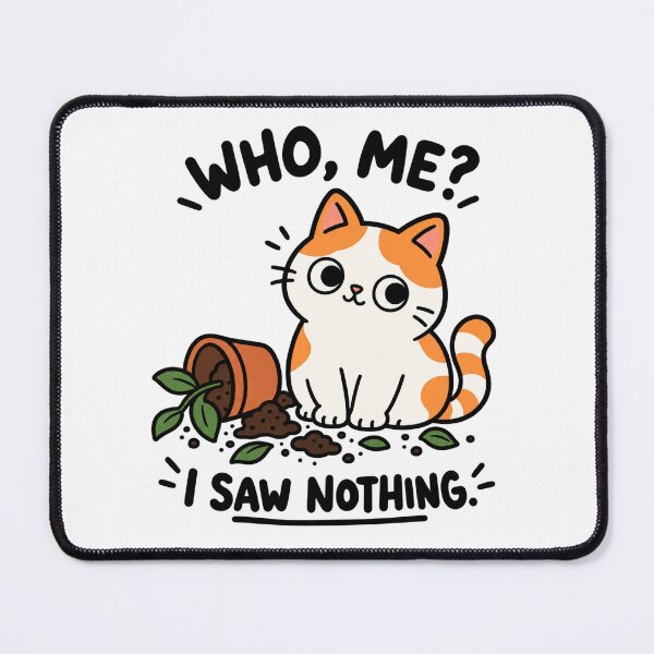 Item preview, Cute Cat with Flower Pot designed and sold by MewMade.