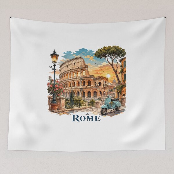 Item preview, Rome Colosseum Vintage Travel Design designed and sold by Inkworksbyshery.