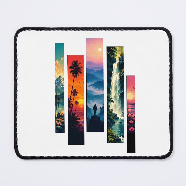 Item preview, Colorful Nature Stripes – Abstract Botanical Landscape Design designed and sold by TheAllInStore.