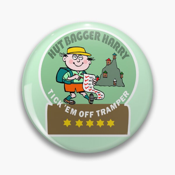 Item preview, Hut Bagger Harry Tick Em Off Tramper Cartoon  designed and sold by Al Benge - NZ & Australian Art.