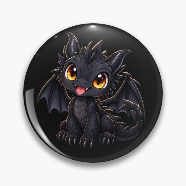 Item preview, Cute Black Baby Dragon Anime – Adorable Chibi Fantasy Dragon designed and sold by Cibercat studio.