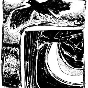 Artwork thumbnail, Crow, Moon, Night by wolfhow