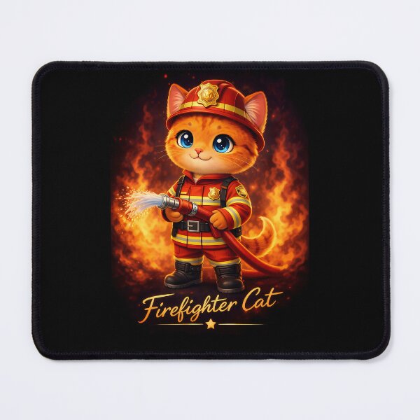 Item preview, Firefighter Cat  designed and sold by Meow Story .