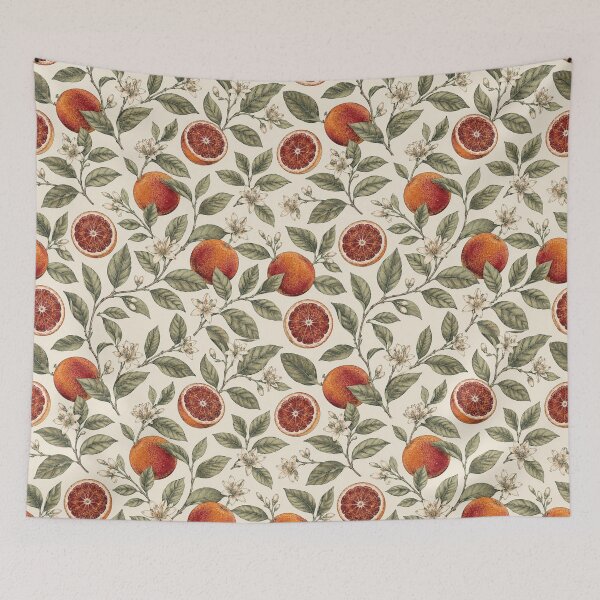 Item preview, Blood Orange Botanical Seamless Pattern designed and sold by QCena.