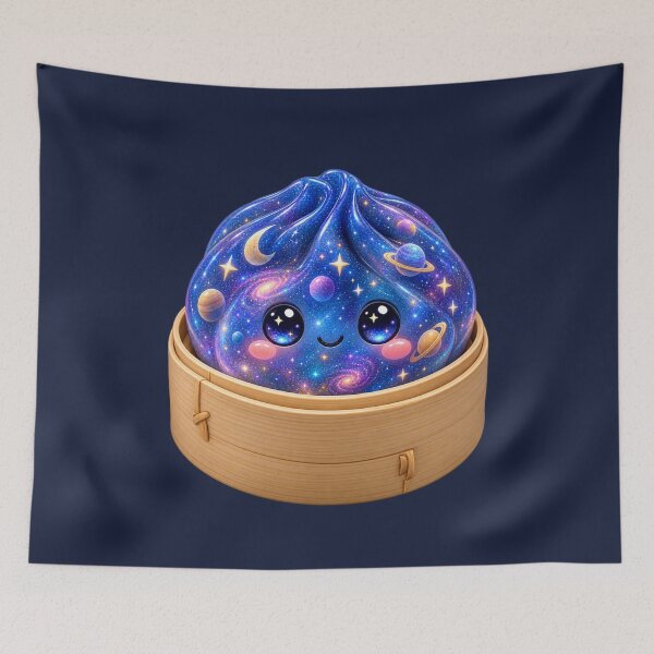 Item preview, Cute Galaxy Dumpling Bao Bun in Bamboo Steamer | Kawaii Cosmic Asian Food  designed and sold by Moons Studio.