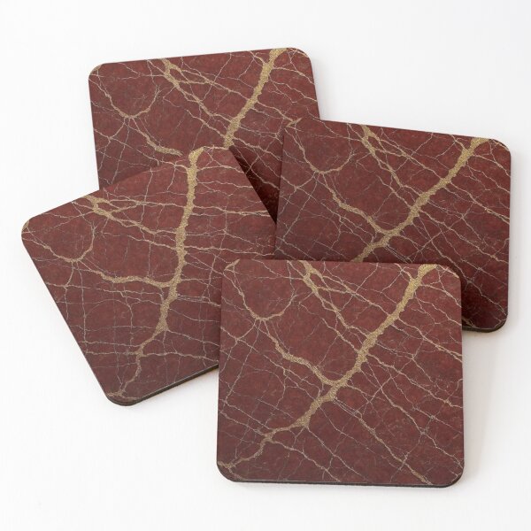 Item preview, Abstract Red and Gold Marble Design designed and sold by ZedColors.