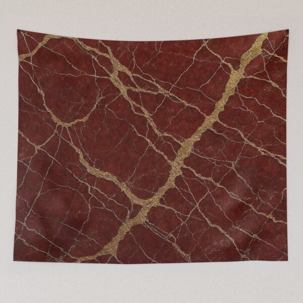 Item preview, Abstract Red and Gold Marble Design designed and sold by ZedColors.