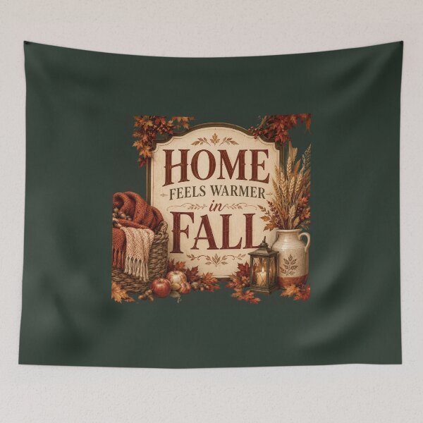 Item preview, Home Feels Warmer in Fall – Cozy Autumn Home Decor Design designed and sold by astersgraphics.