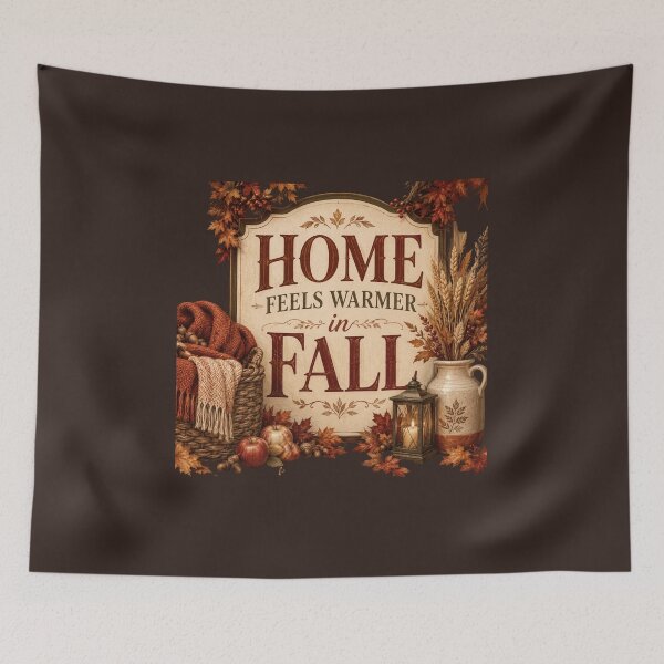 Item preview, Home Feels Warmer in Fall – Cozy Autumn Home Decor Design designed and sold by astersgraphics.