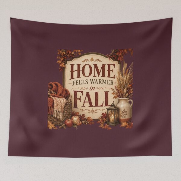 Item preview, Home Feels Warmer in Fall – Cozy Autumn Home Decor Design designed and sold by astersgraphics.