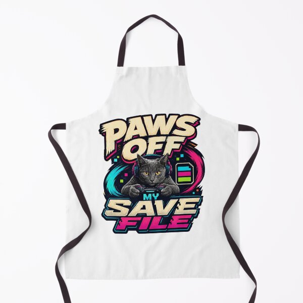 Item preview, Paws Off My Save File Gamer Cat designed and sold by FZ Designs.