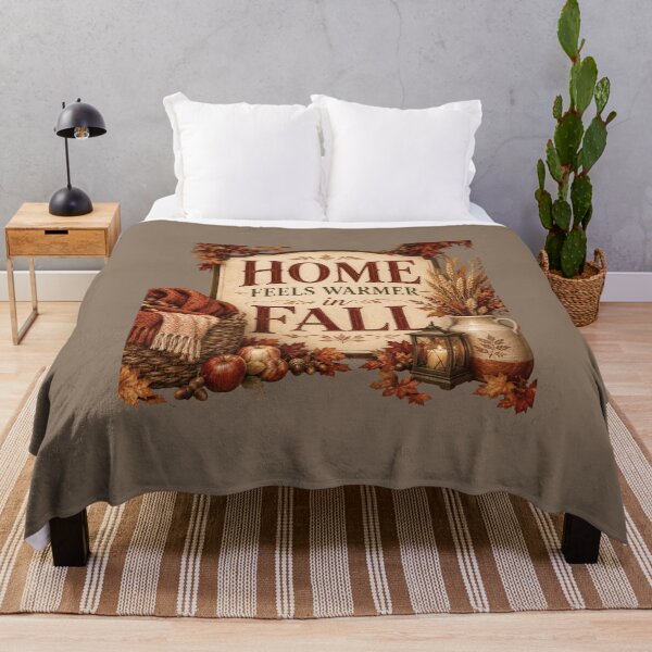 Item preview, Home Feels Warmer in Fall – Cozy Autumn Home Decor Design designed and sold by astersgraphics.