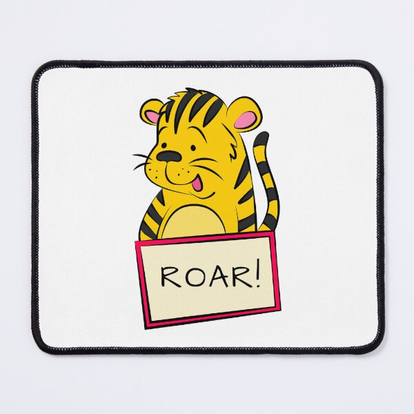 Item preview, Cute Cartoon Tiger with Roar Sign designed and sold by Ekaterina Biserova.