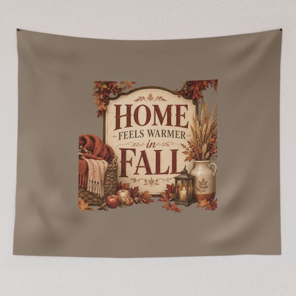 Item preview, Home Feels Warmer in Fall – Cozy Autumn Home Decor Design designed and sold by astersgraphics.