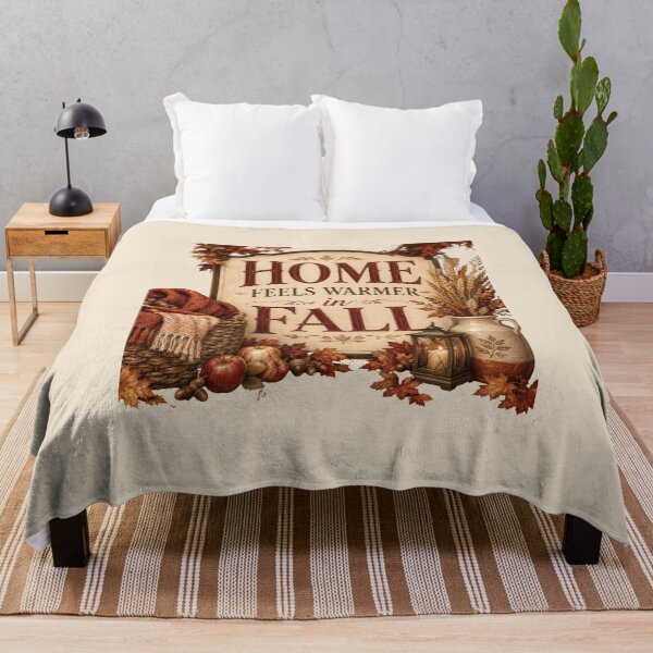 Item preview, Home Feels Warmer in Fall – Cozy Autumn Home Decor Design designed and sold by astersgraphics.