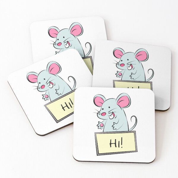 Item preview, Cute Cartoon Mouse with Hi Sign designed and sold by Ekaterina  Biserova.