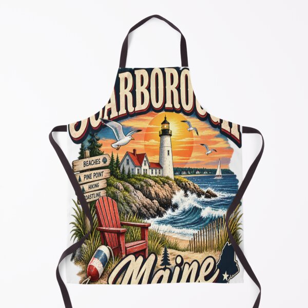 Item preview, Scarborough Maine Vintage Coastal Lighthouse – Pine Point Beach Retro Design designed and sold by CatLovers Studio.