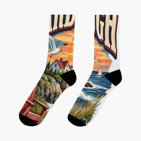 Item preview, Scarborough Maine Vintage Coastal Lighthouse – Pine Point Beach Retro Design designed and sold by CatLovers Studio.