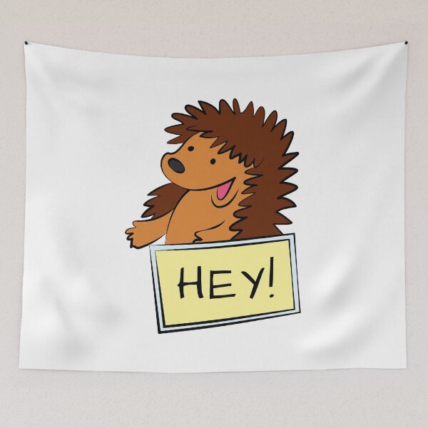 Item preview, Cute Cartoon Hedgehog with Hey Sign designed and sold by Ekaterina  Biserova.