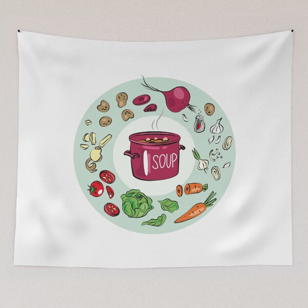 Item preview, Illustrated Vegetable Soup Recipe designed and sold by Ekaterina  Biserova.