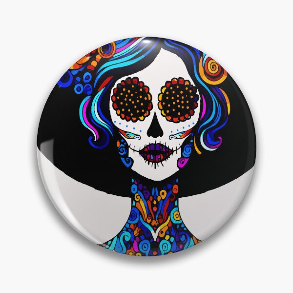 Item preview, Catrina Colorful Sugar Skull Illustration designed and sold by  Ojo de Lilith.