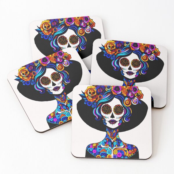 Item preview, Catrina Colorful Sugar Skull Illustration designed and sold by  Ojo de Lilith.