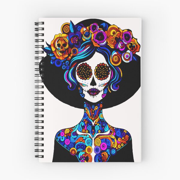 Item preview, Catrina Colorful Sugar Skull Illustration designed and sold by  Ojo de Lilith.