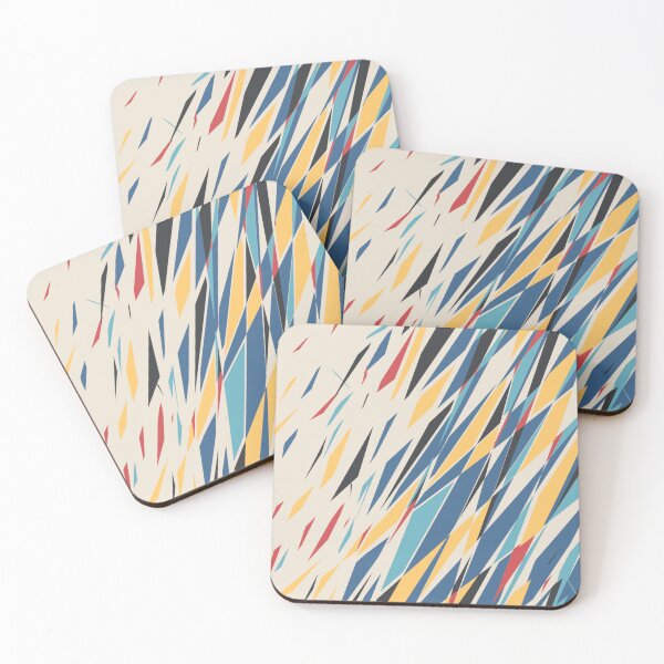 Item preview, Retro Abstract Geometric Shard Cream and Teal Student Pattern designed and sold by ImStickerHappy.