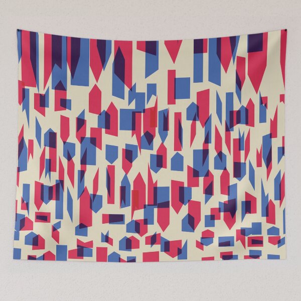 Item preview, Geometric Gradient Pixel to Stripe Red and Blue Student Pattern designed and sold by ImStickerHappy.