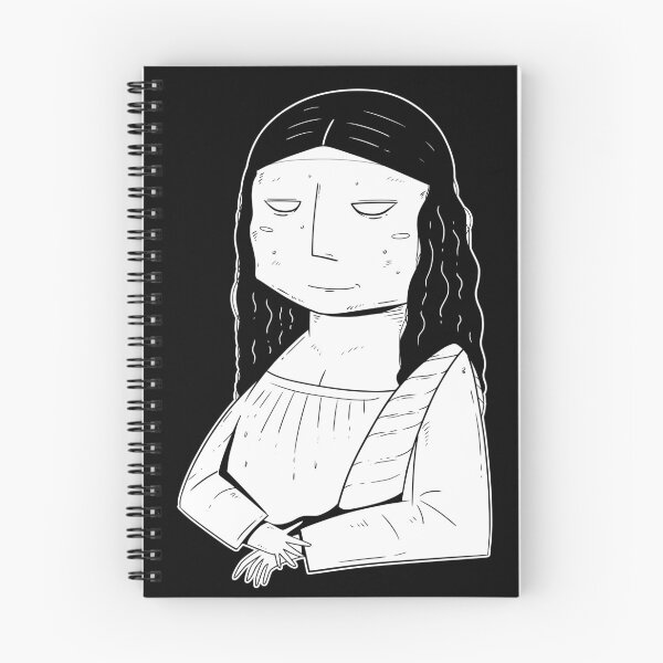 Item preview, Black and white Monalisa Doodle Carricature HandDrawn designed and sold by draxozart.