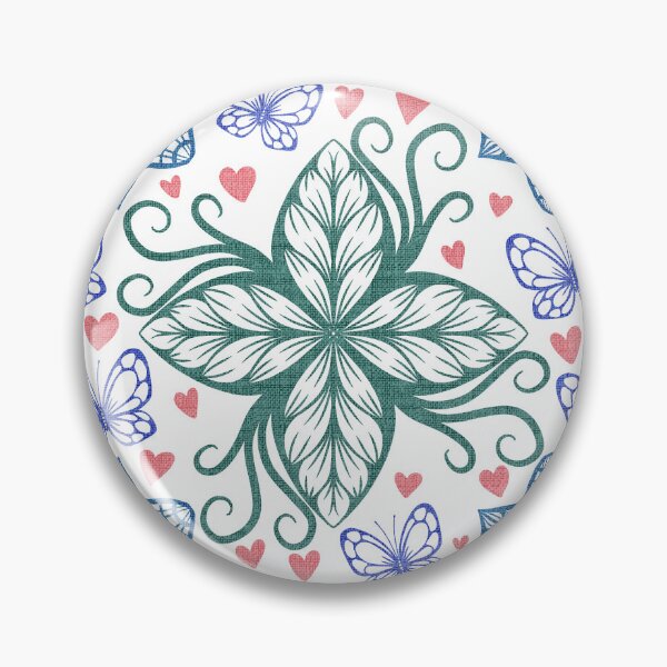 Item preview, Dusty Botanical Zentangle Butterfly Pattern designed and sold by OddBloomPNG.