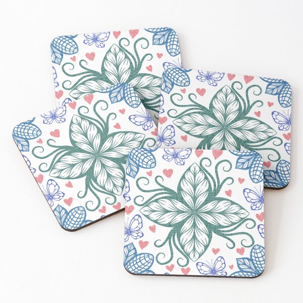 Item preview, Dusty Botanical Zentangle Butterfly Pattern designed and sold by OddBloomPNG.
