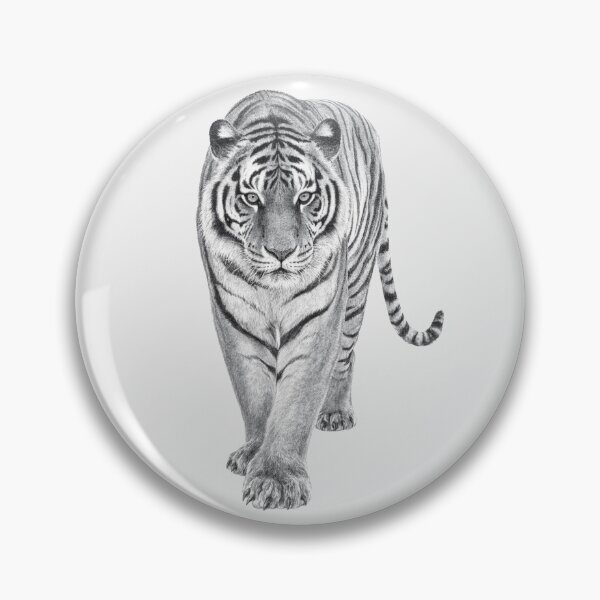 Item preview, Mighty Tiger Walking Realistic Pencil Drawing designed and sold by jo-e-basta.