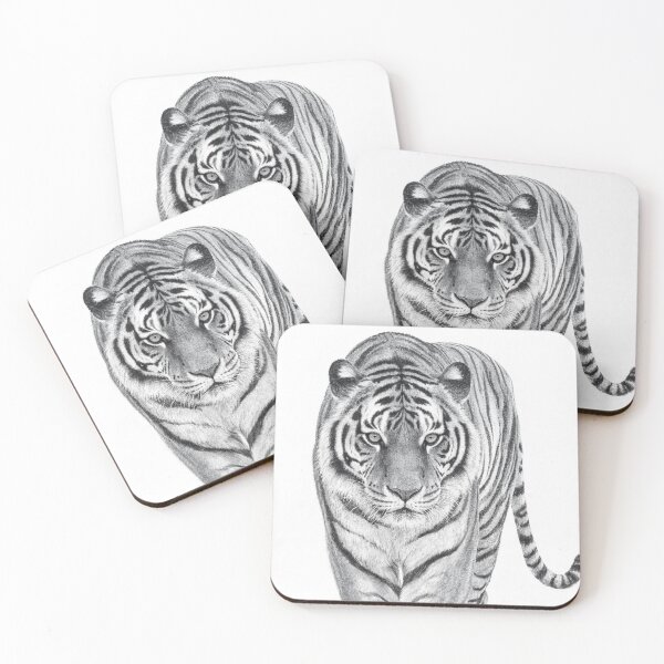 Item preview, Mighty Tiger Walking Realistic Pencil Drawing designed and sold by jo-e-basta.