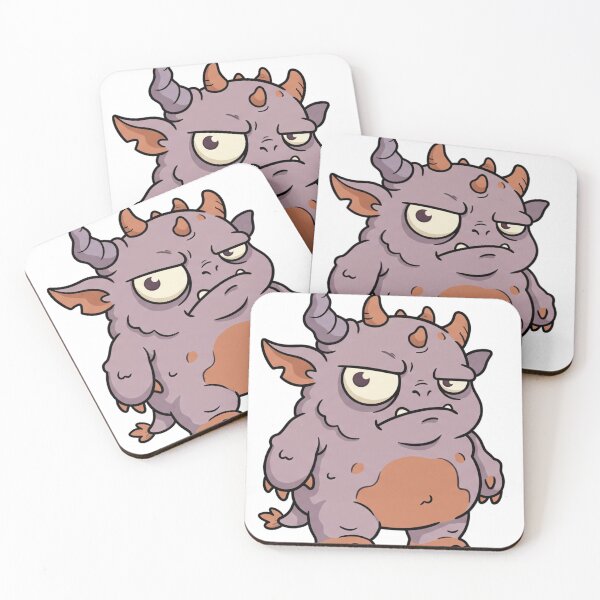 Item preview, Grumpy Little Purple Monster – Cute Chubby Cartoon Demon designed and sold by Pixele.