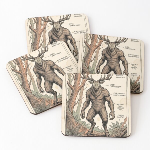 Item preview, The Forest Horned-Walker Cryptid – Vintage Field Guide designed and sold by Pixele.