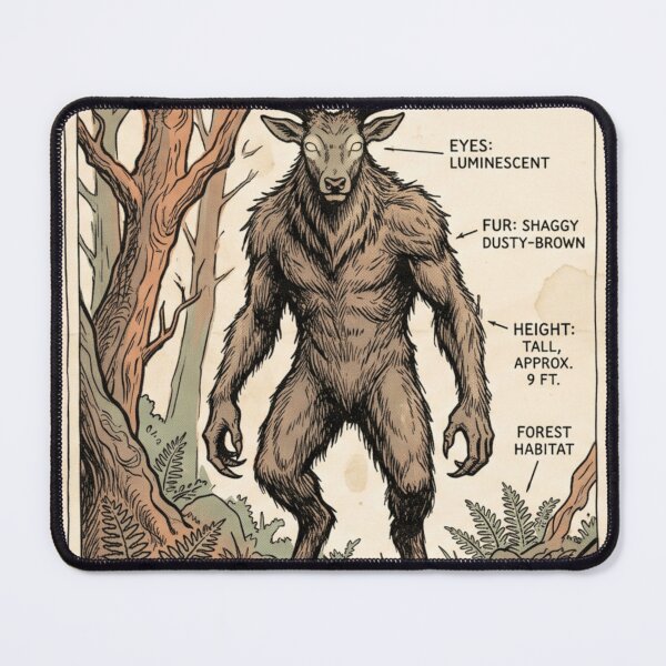 Item preview, The Forest Horned-Walker Cryptid – Vintage Field Guide designed and sold by Pixele.