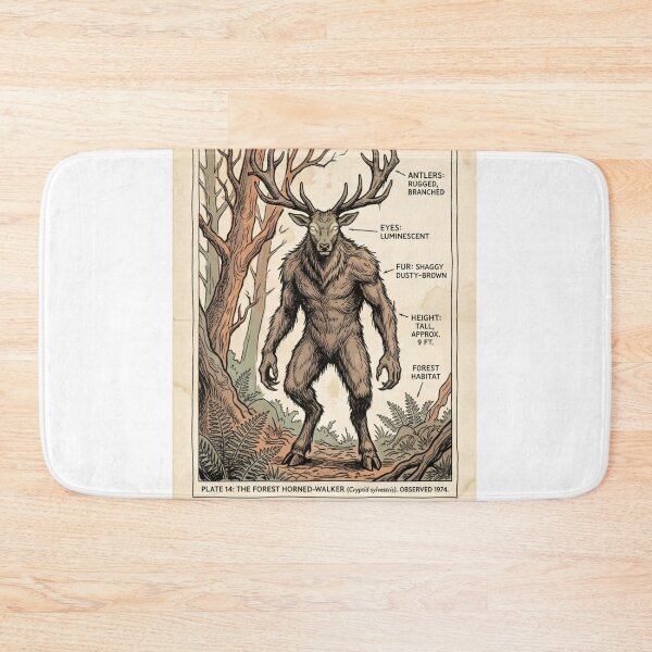 Item preview, The Forest Horned-Walker Cryptid – Vintage Field Guide designed and sold by Pixele.