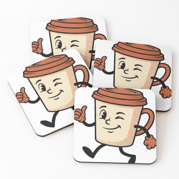 Item preview, Vintage Winking Coffee Cup – Retro Cartoon Rubber Hose Mascot designed and sold by Pixele.