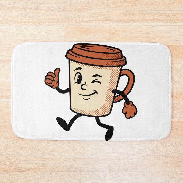 Artikelvorschau, Vintage-Kaffeebecher mit Zwinkern – Retro-Cartoon-Maskottchen aus Gummischlauch entworfen und verkauft von Pixele.