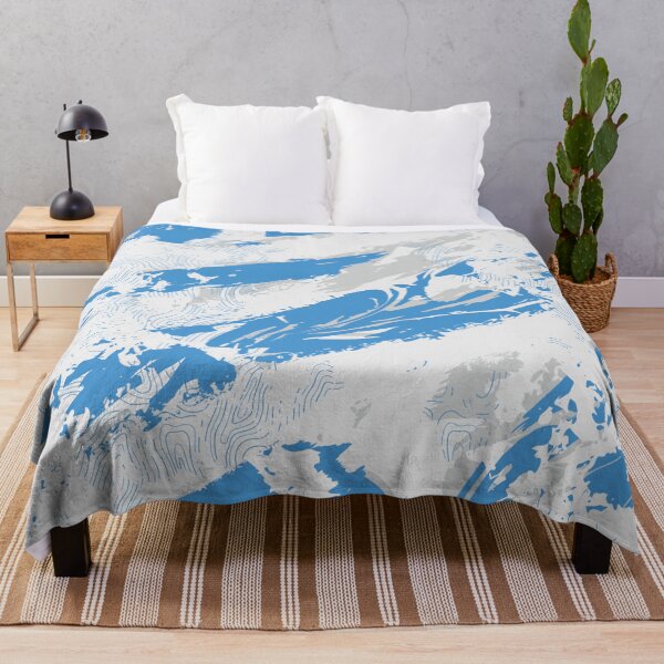 Aperçu de l'œuvre Motif camouflage topographique alpin bleu et blanc pour étudiant créée et vendue par ImStickerHappy.
