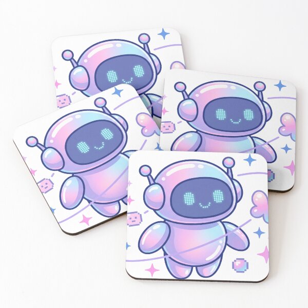 Item preview, Cute Kawaii Space Robot – Pastel Iridescent Pixel Bot Indie designed and sold by Pixele.