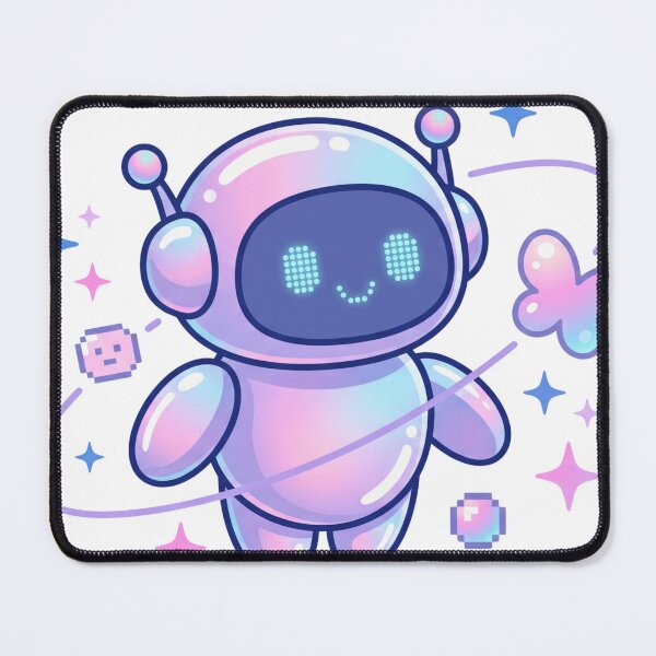 Item preview, Cute Kawaii Space Robot – Pastel Iridescent Pixel Bot Indie designed and sold by Pixele.