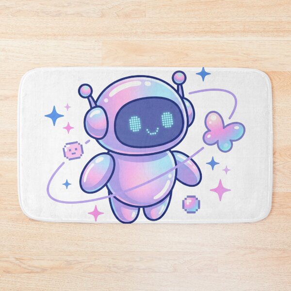Item preview, Cute Kawaii Space Robot – Pastel Iridescent Pixel Bot Indie designed and sold by Pixele.