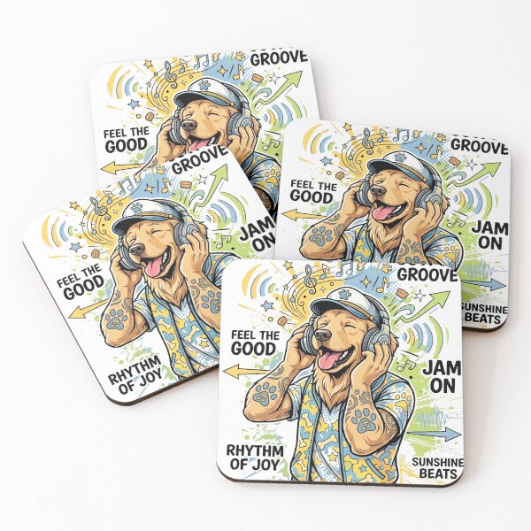 Item preview, Cool Dog with Headphones Retro Music Illustration designed and sold by Pawfect Vibes Hub.